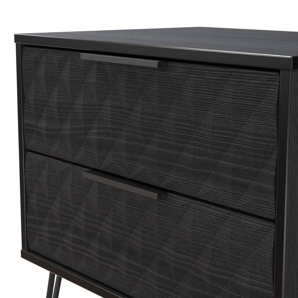 Harlequin 2 Drawer Midi Chest with Black Hairpin Legs