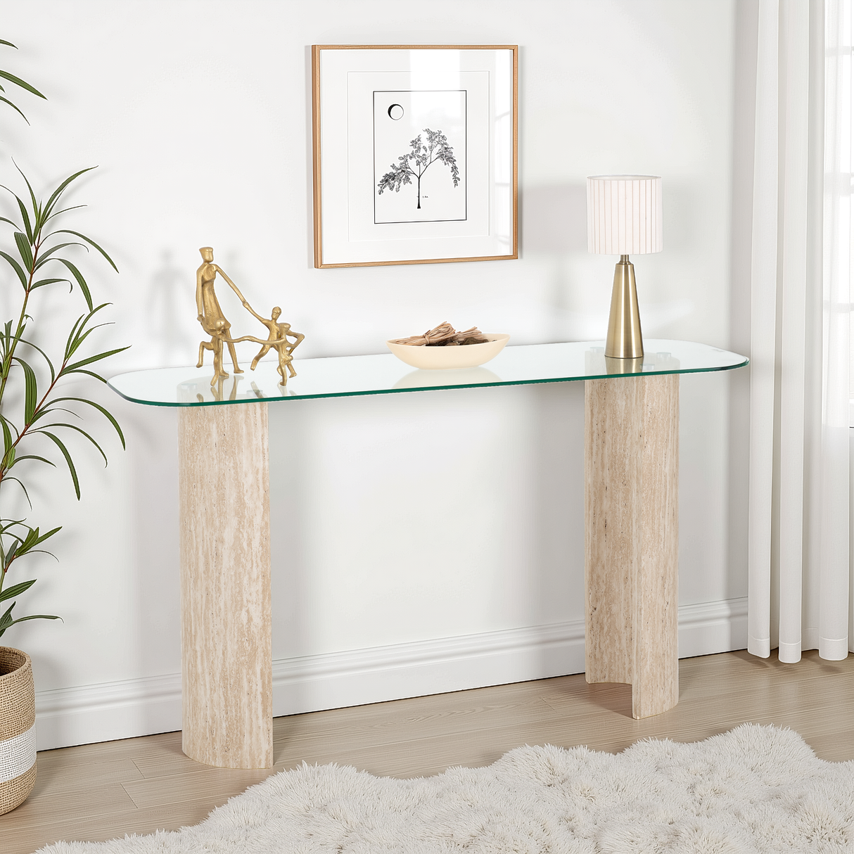 Modena Glass Console Table