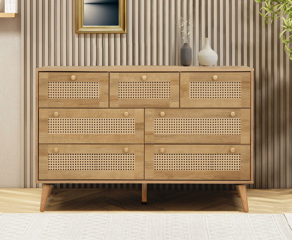 Manila 7 Drawer Chest - Oak