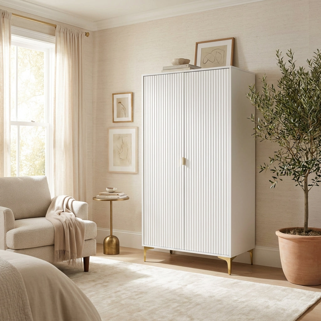 Miami Ridged 2 Door Fluted Double Wardrobe