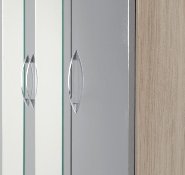 Nevada 3 Door 2 Drawer Mirrored Wardrobe