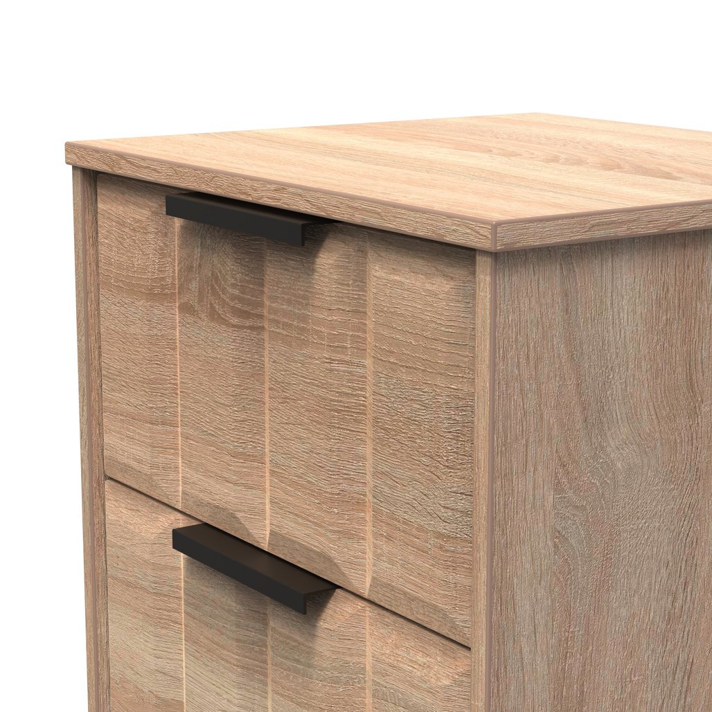 New York 3 Drawer Bedside Table with Black Handles