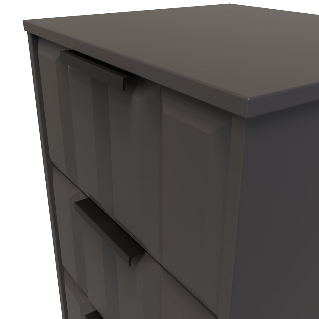 New York 3 Drawer Bedside Table with Black Handles