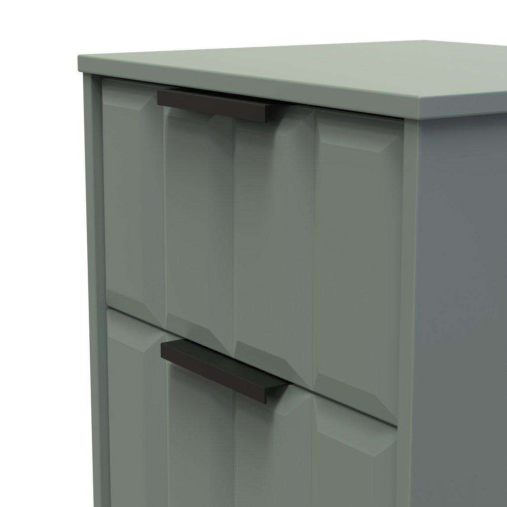 New York 3 Drawer Bedside Table with Black Handles