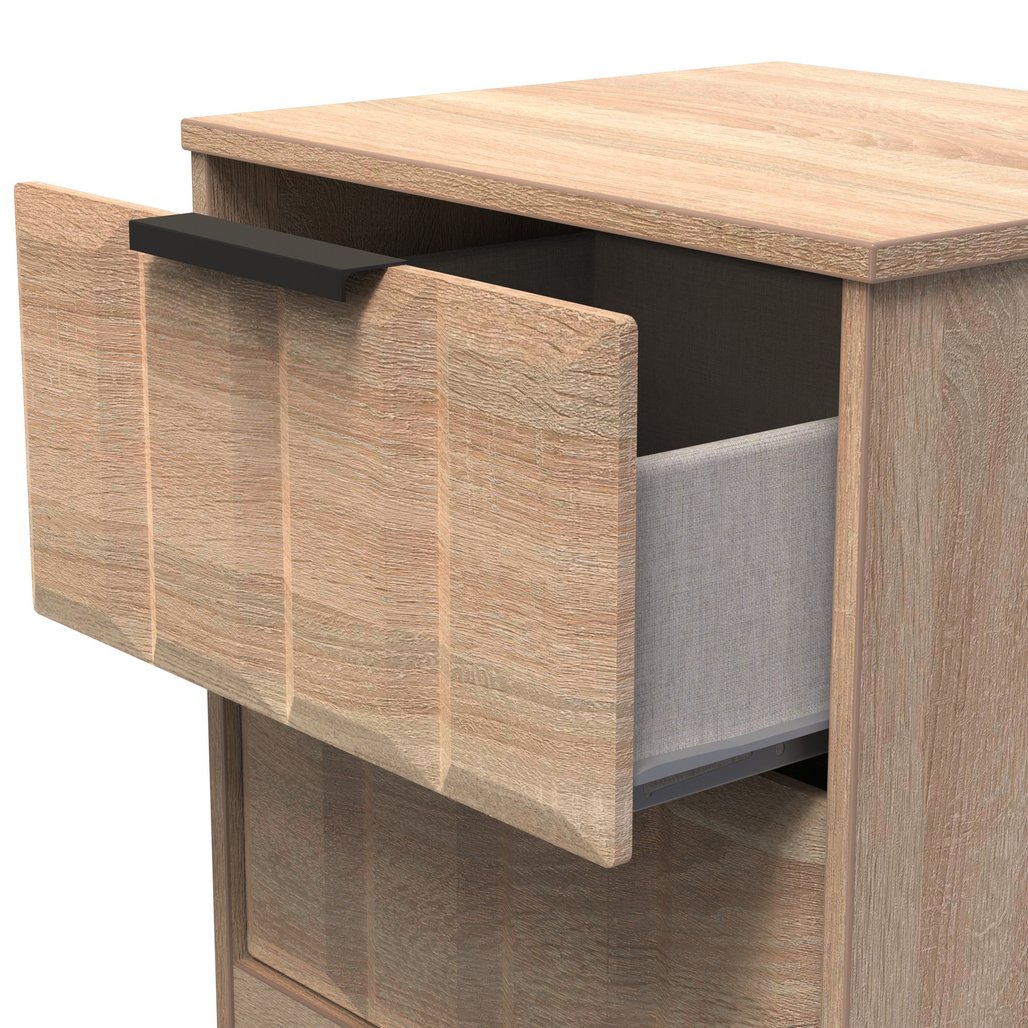 New York 2 Drawer Bedside Cabinet with Black Handles