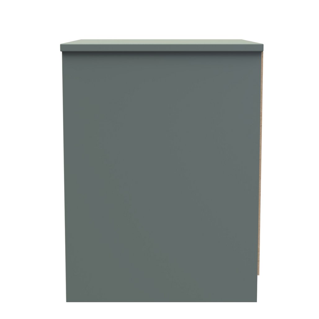 New York 2 Drawer Bedside Cabinet with Black Handles