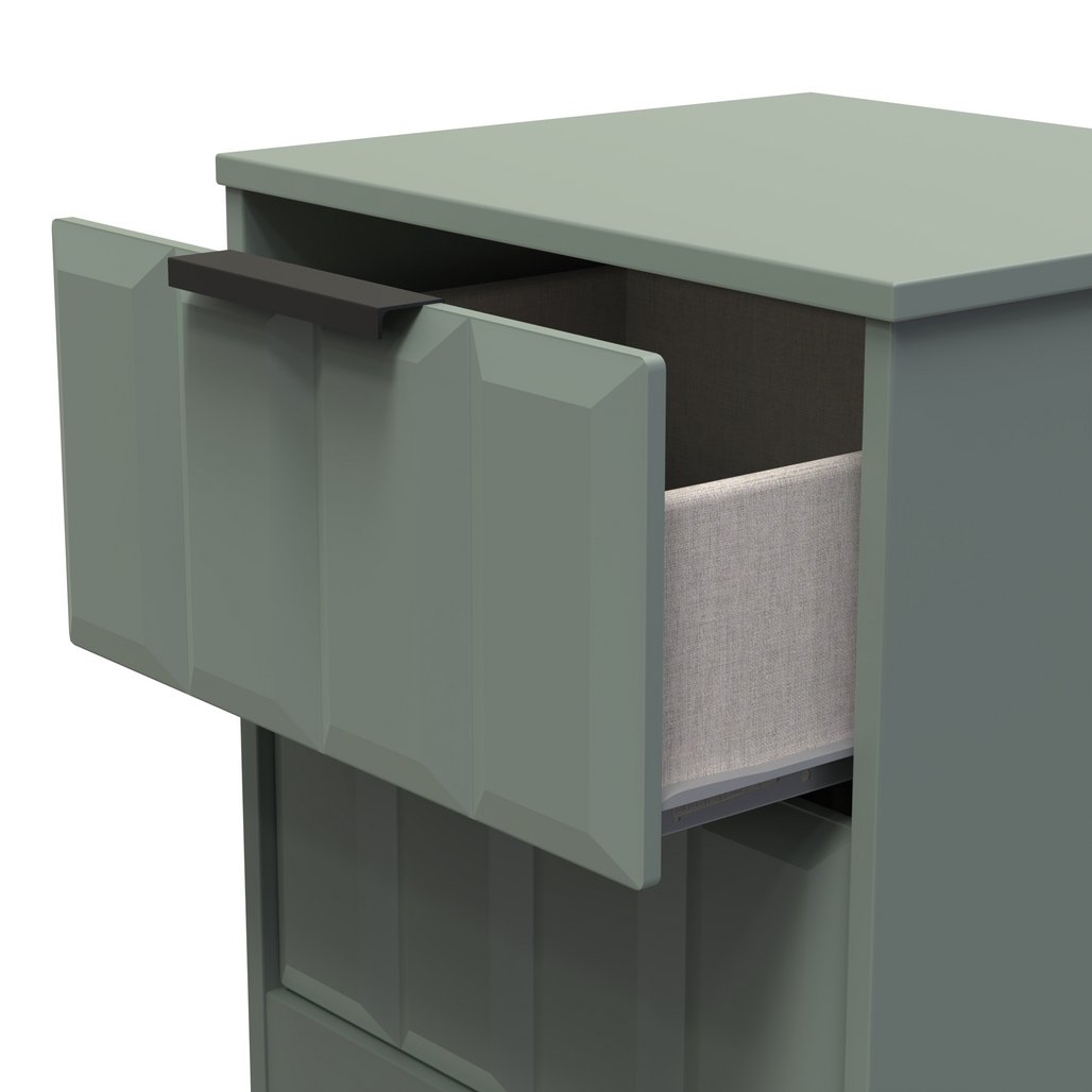 New York 2 Drawer Bedside Cabinet with Black Handles