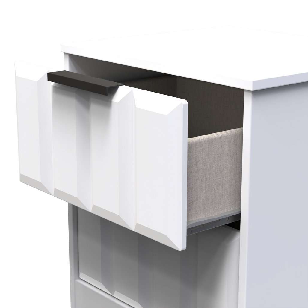 New York 2 Drawer Bedside Cabinet with Black Handles