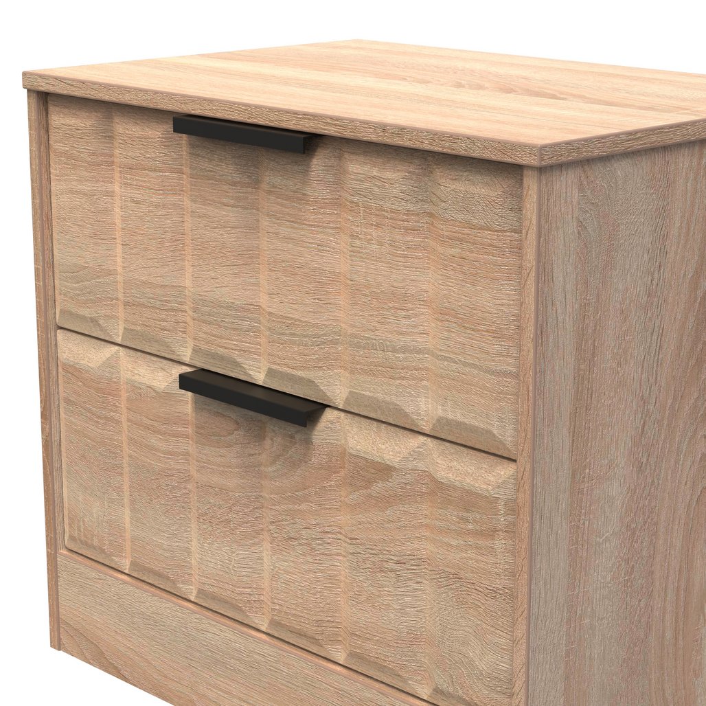 New York 2 Drawer Midi Chest with Black Handles