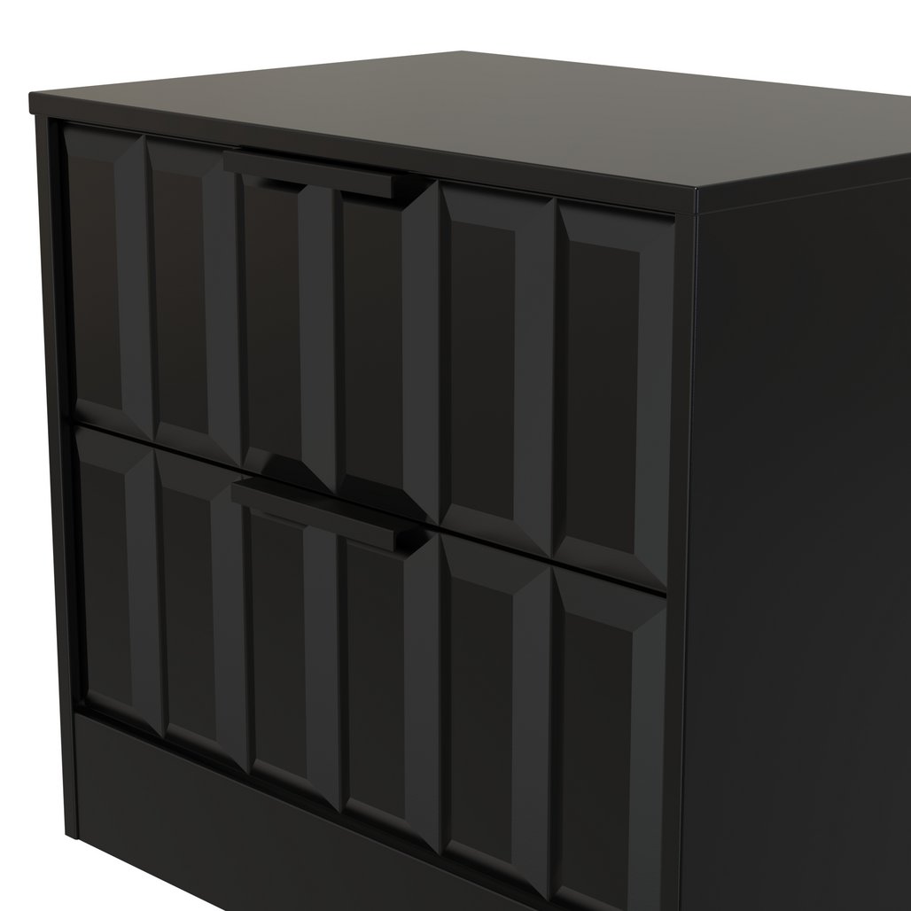 New York 2 Drawer Midi Chest with Black Handles