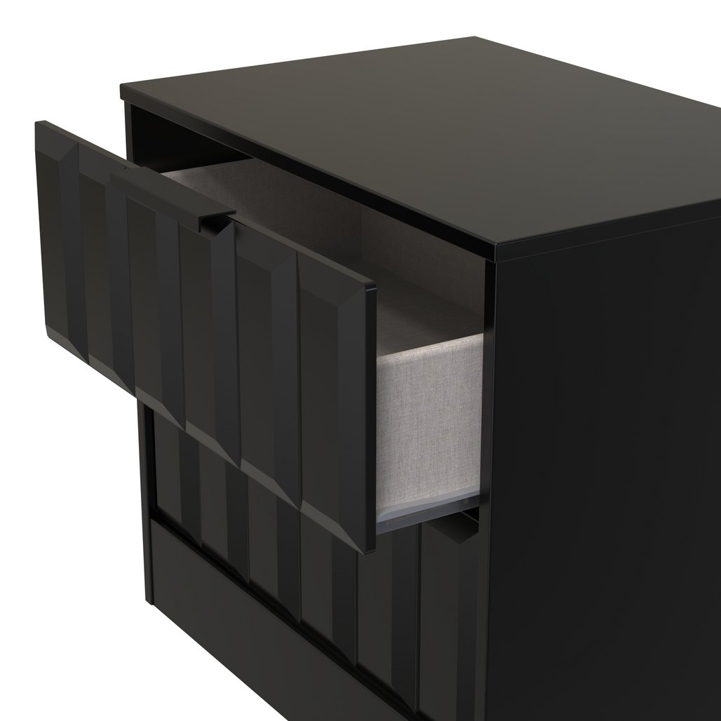 New York 2 Drawer Midi Chest with Black Handles