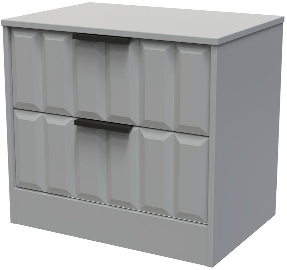 New York 2 Drawer Midi Chest with Black Handles