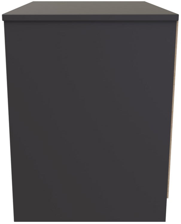 New York 2 Drawer Midi Chest with Black Handles