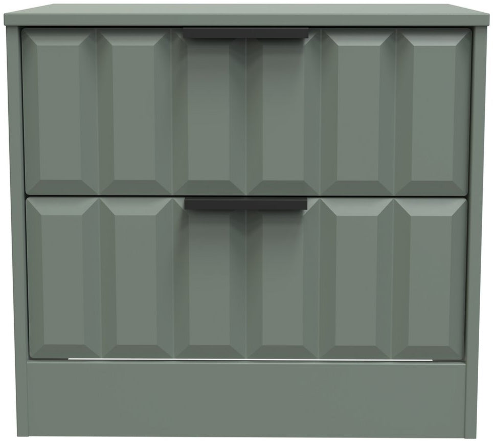 New York 2 Drawer Midi Chest with Black Handles