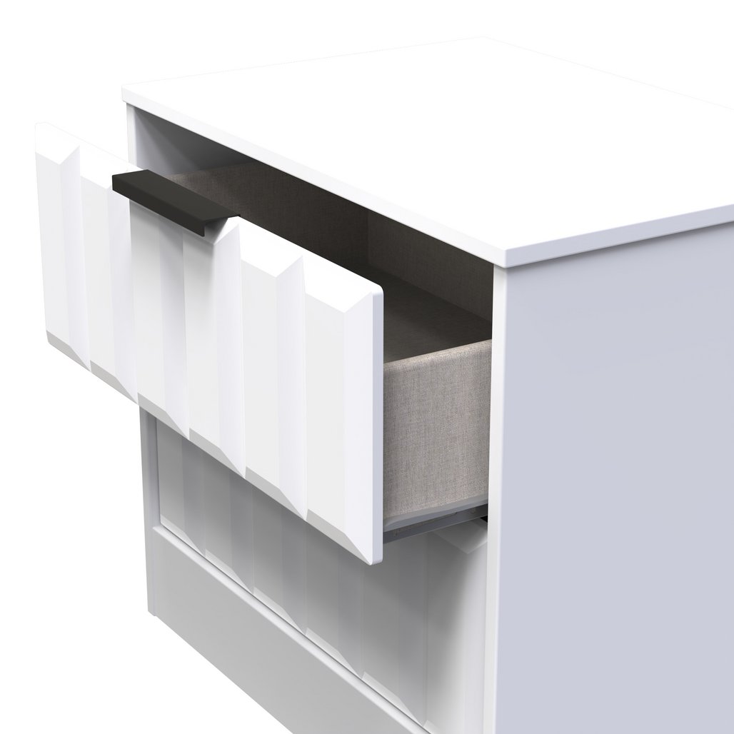 New York 2 Drawer Midi Chest with Black Handles