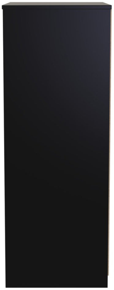 New York 4 Drawer Deep Midi Chest with Black Handles