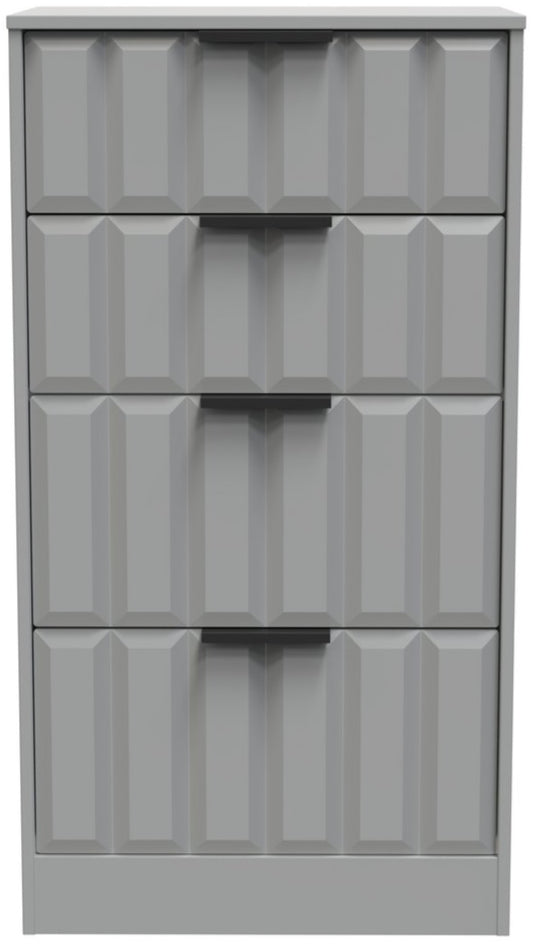 New York 4 Drawer Deep Midi Chest with Black Handles