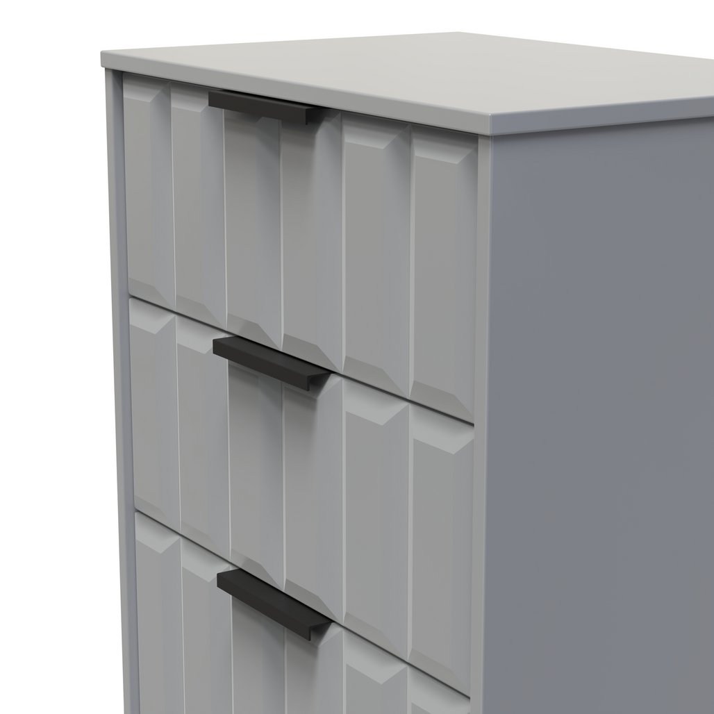 New York 4 Drawer Deep Midi Chest with Black Handles