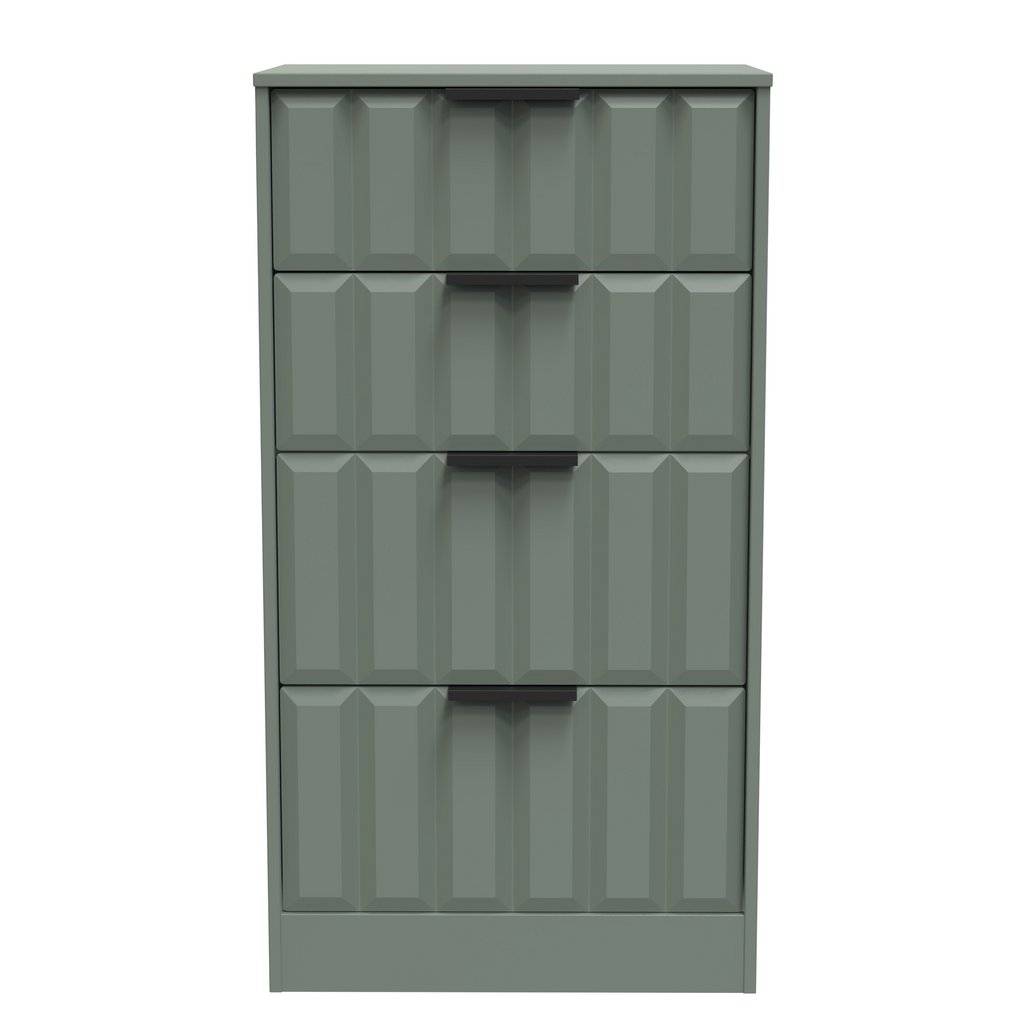 New York 4 Drawer Deep Midi Chest with Black Handles