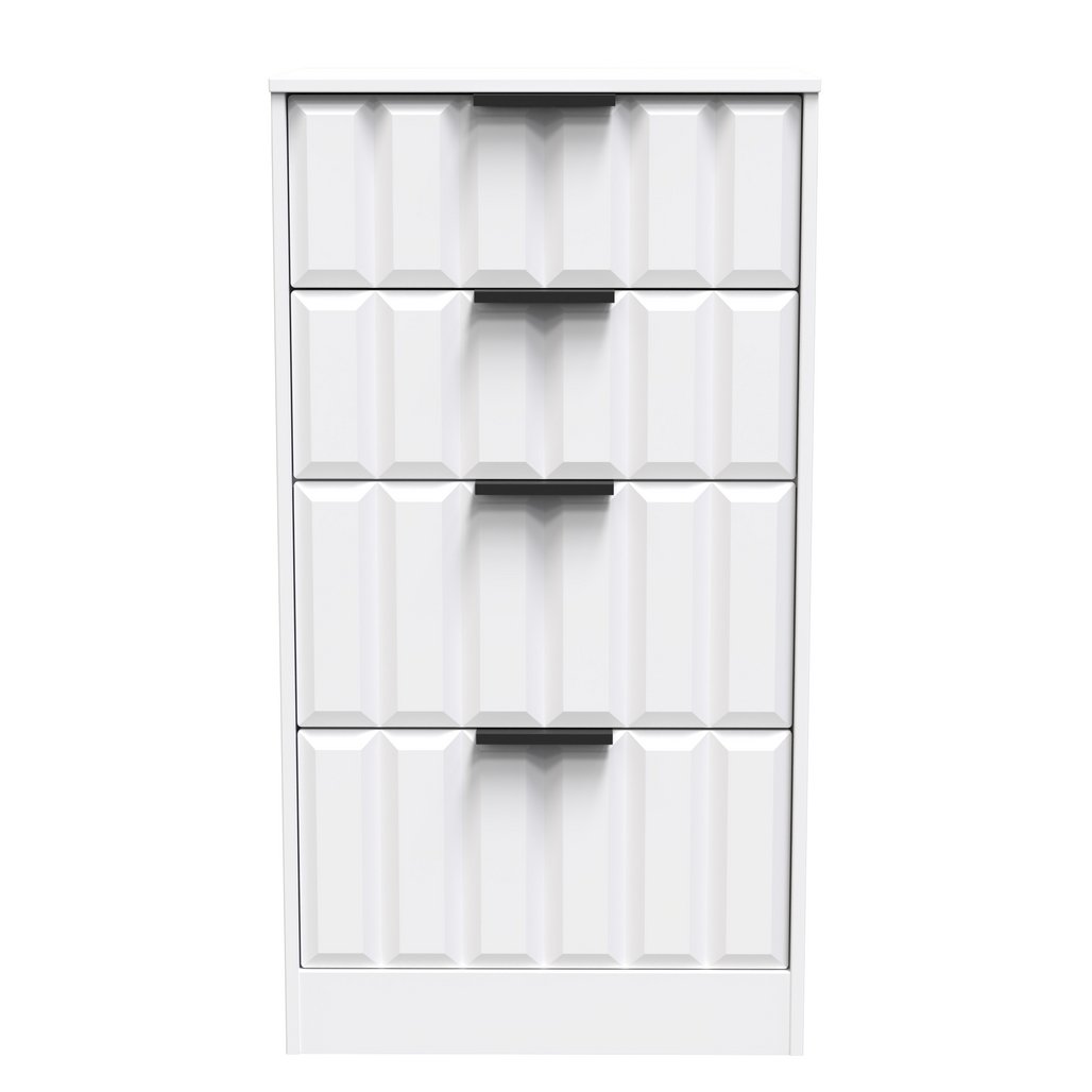 New York 4 Drawer Deep Midi Chest with Black Handles