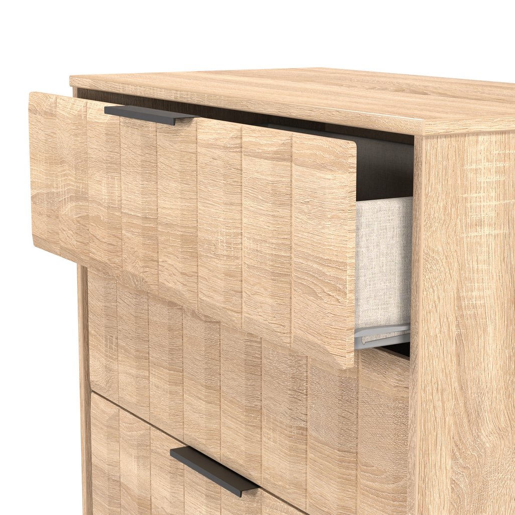 New York 4 Drawer Deep Chest with Black Handles