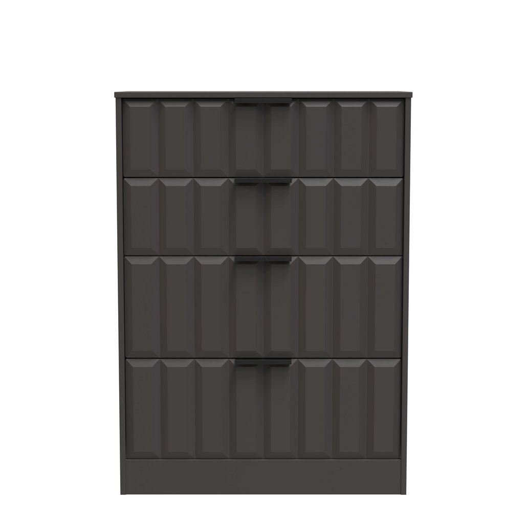 New York 4 Drawer Deep Chest with Black Handles