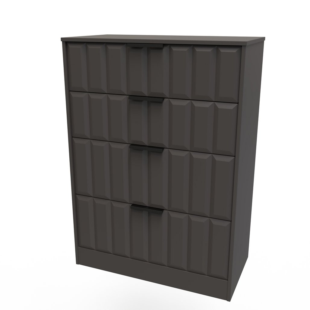 New York 4 Drawer Deep Chest with Black Handles