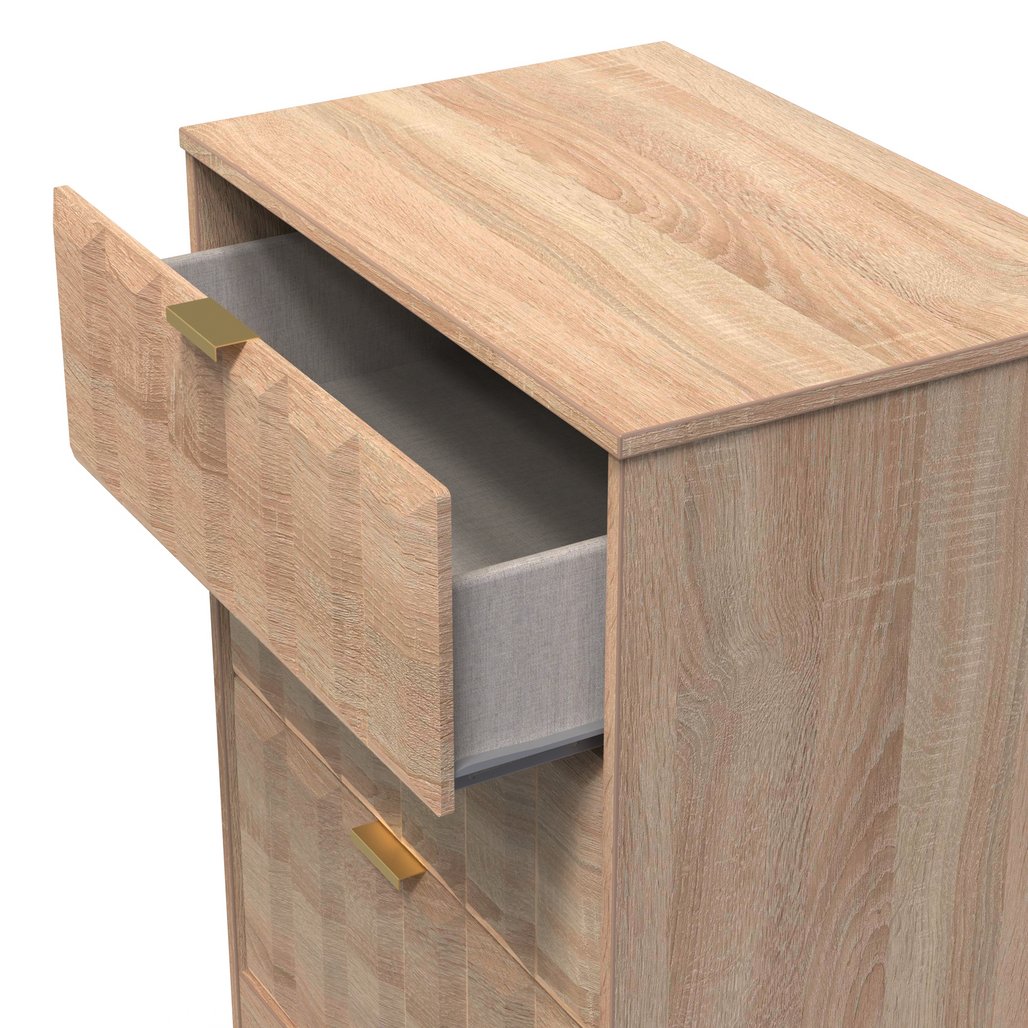 New York 3 Drawer Deep Midi Chest with Gold Handles