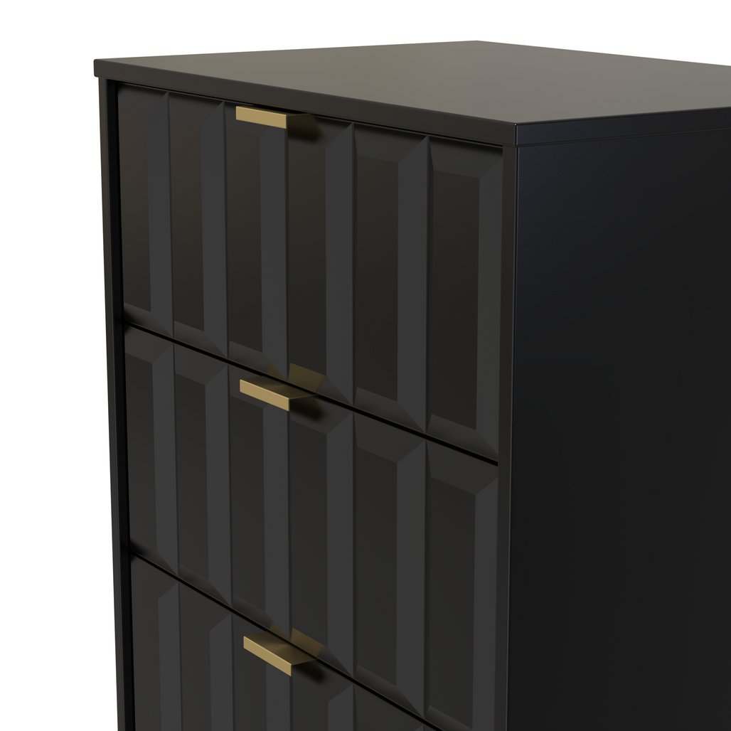 New York 3 Drawer Deep Midi Chest with Gold Handles