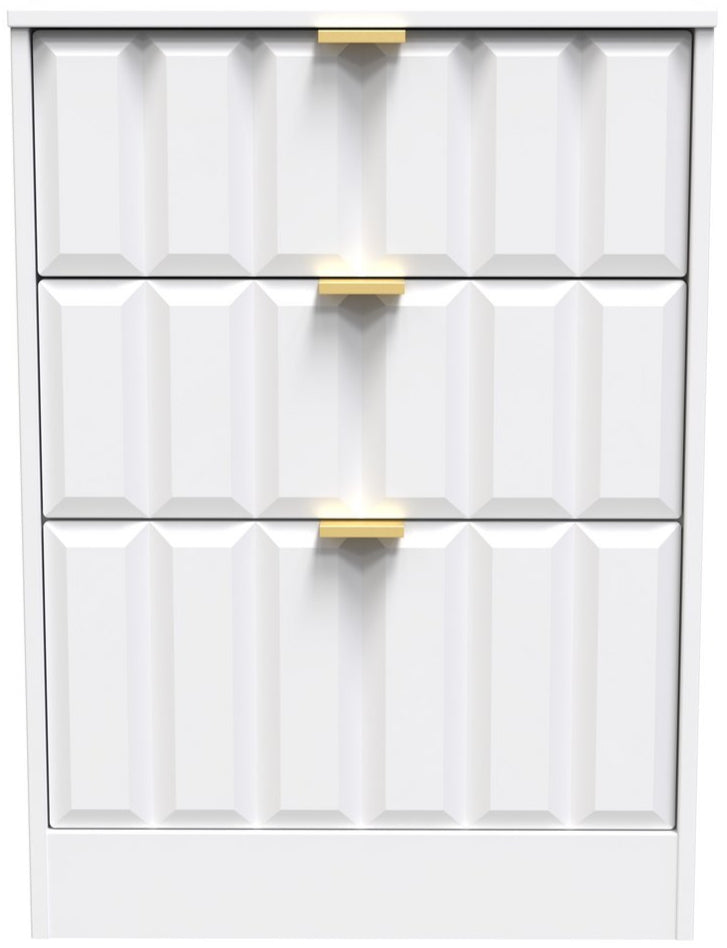 New York 3 Drawer Deep Midi Chest with Gold Handles