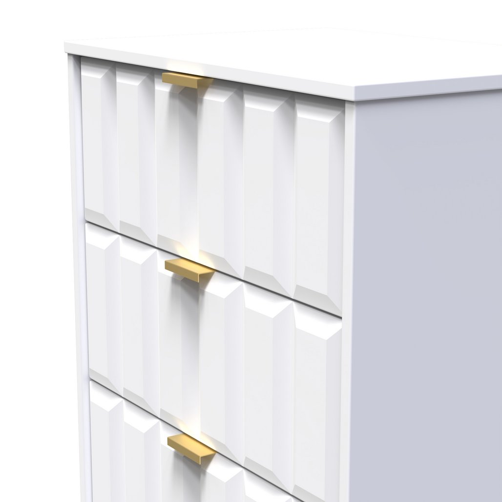New York 3 Drawer Deep Midi Chest with Gold Handles
