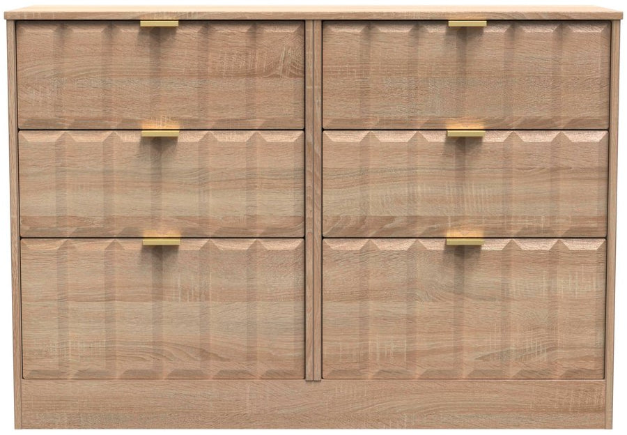 New York 6 Drawer Midi Chest with Gold Handles