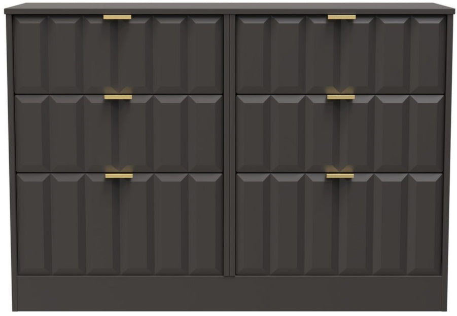 New York 6 Drawer Midi Chest with Gold Handles
