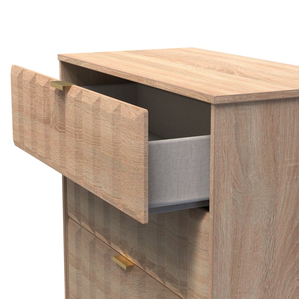 New York 3 Drawer Deep Chest with Gold Handles