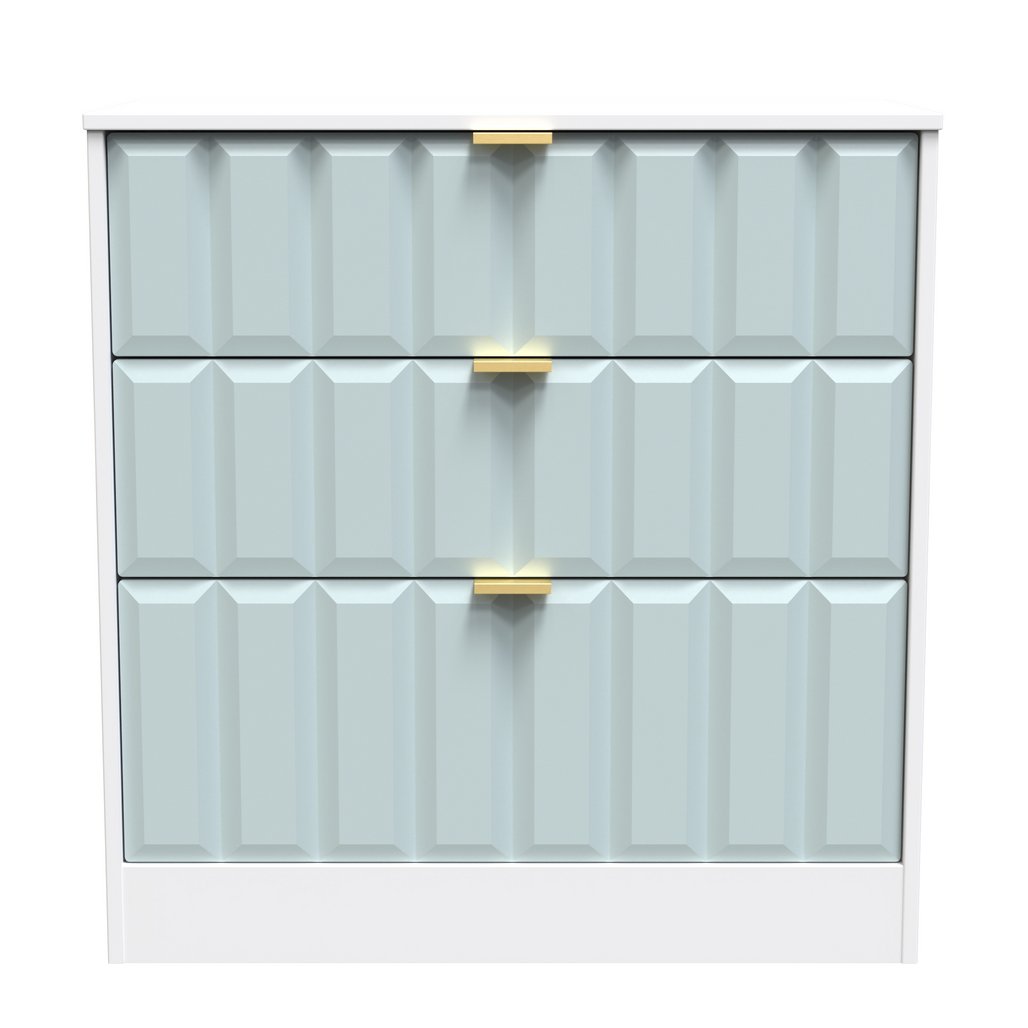 New York 3 Drawer Deep Chest with Gold Handles