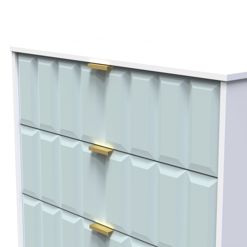 New York 3 Drawer Deep Chest with Gold Handles