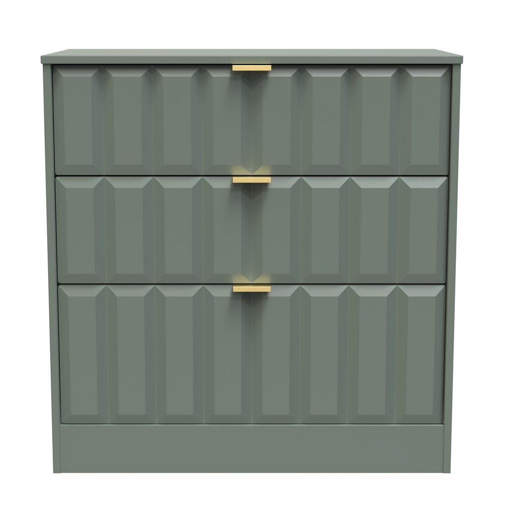 New York 3 Drawer Deep Chest with Gold Handles