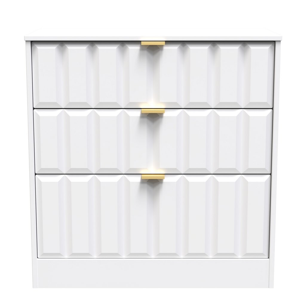 New York 3 Drawer Deep Chest with Gold Handles