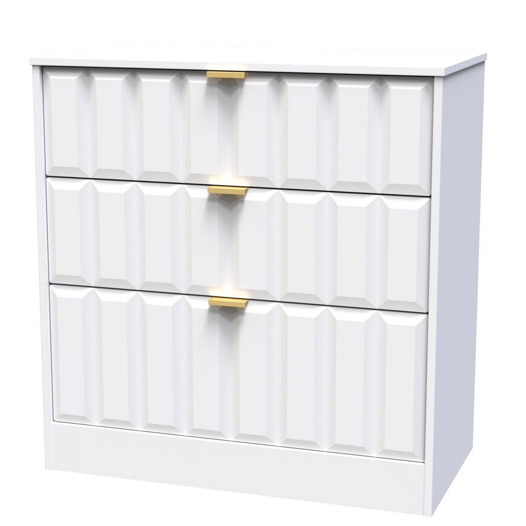New York 3 Drawer Deep Chest with Gold Handles