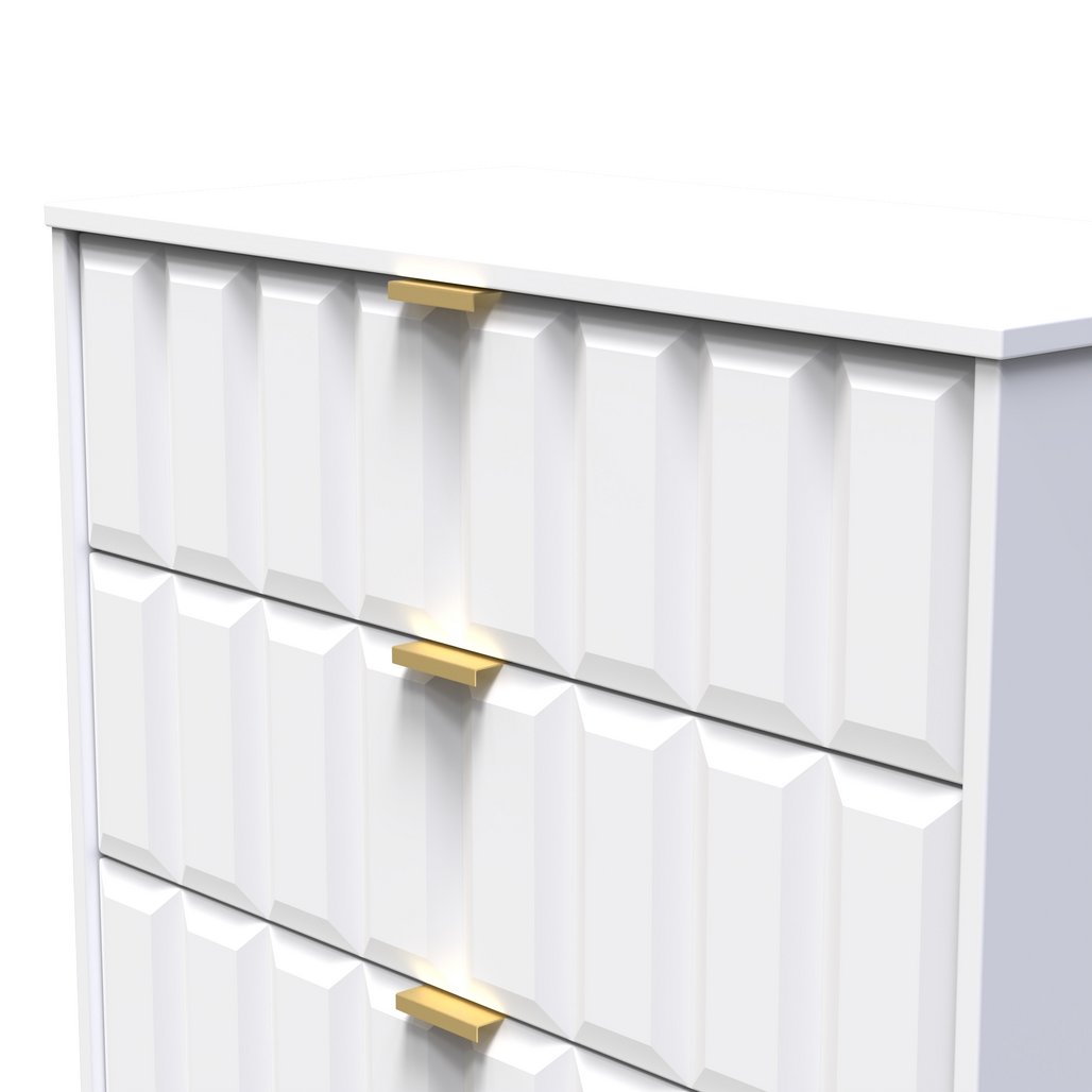 New York 3 Drawer Deep Chest with Gold Handles