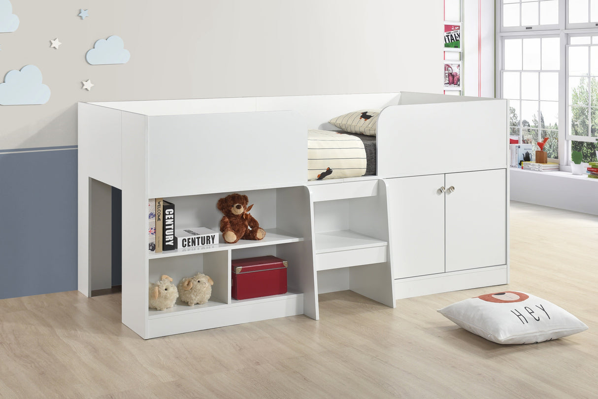 Nova Low Sleeper Children's Bed Frame with Shelves
