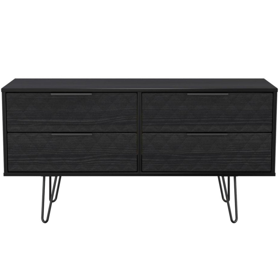 Harlequin 4 Drawer Bed Box with Black Hairpin Legs