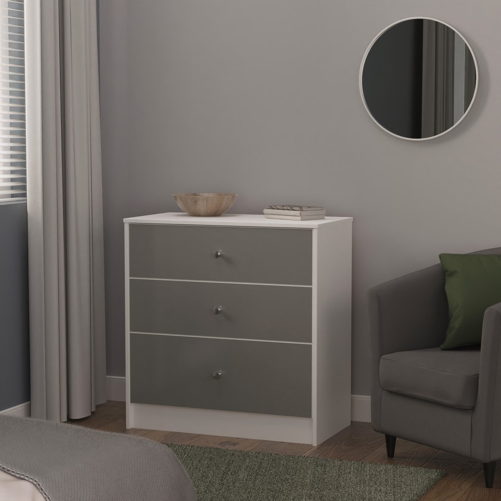 Pastel 3 Drawer Deep Chest Dresser