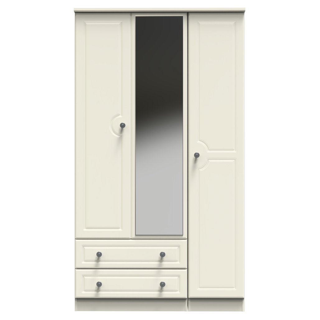 Pembroke 3 Door 2 Drawer Tall Mirrored Triple Wardrobe