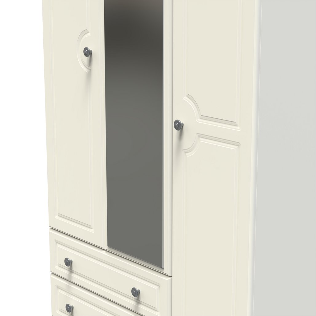 Pembroke 3 Door 2 Drawer Tall Mirrored Triple Wardrobe