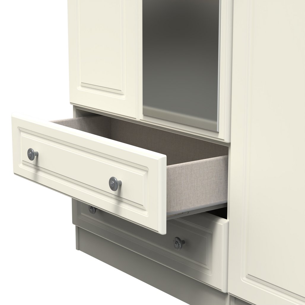 Pembroke 3 Door 2 Drawer Tall Mirrored Triple Wardrobe