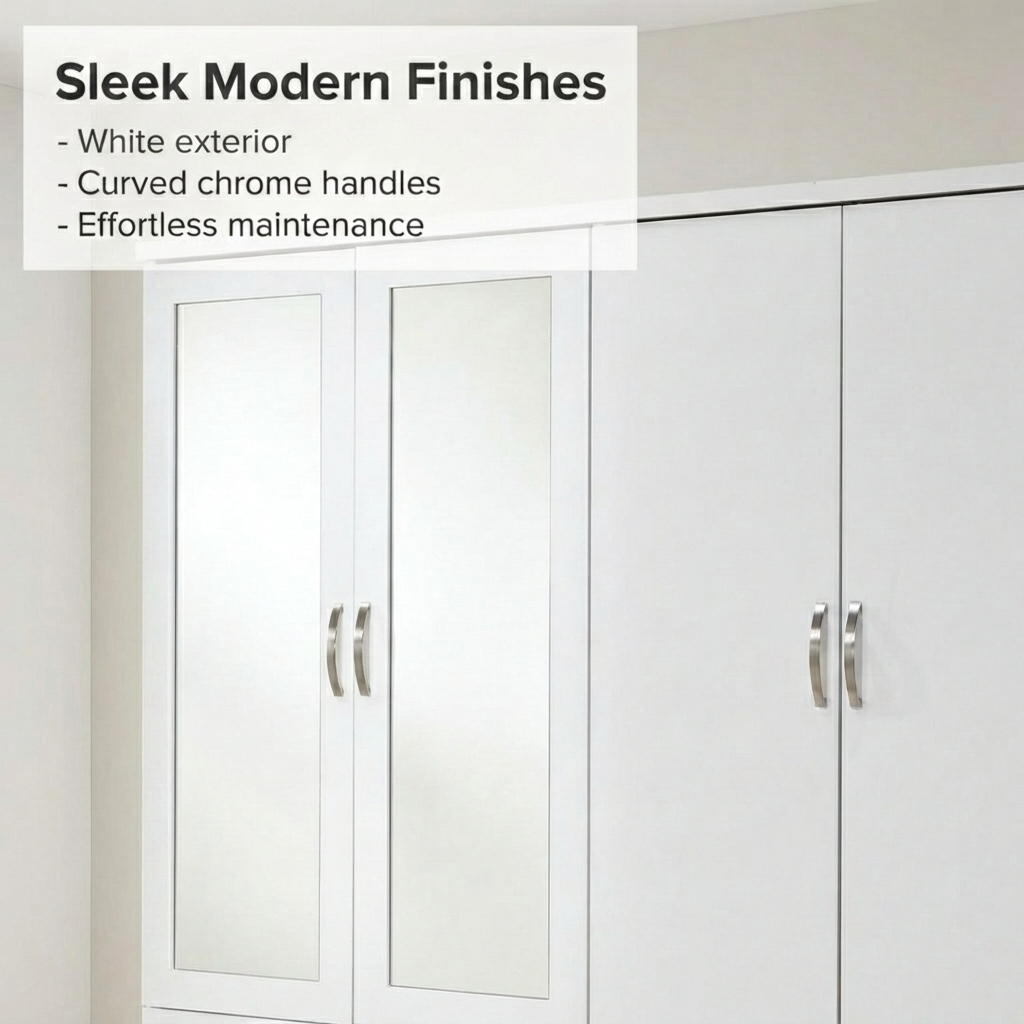 Paddington 4 Door 2 Drawer Mirrored Wardrobe