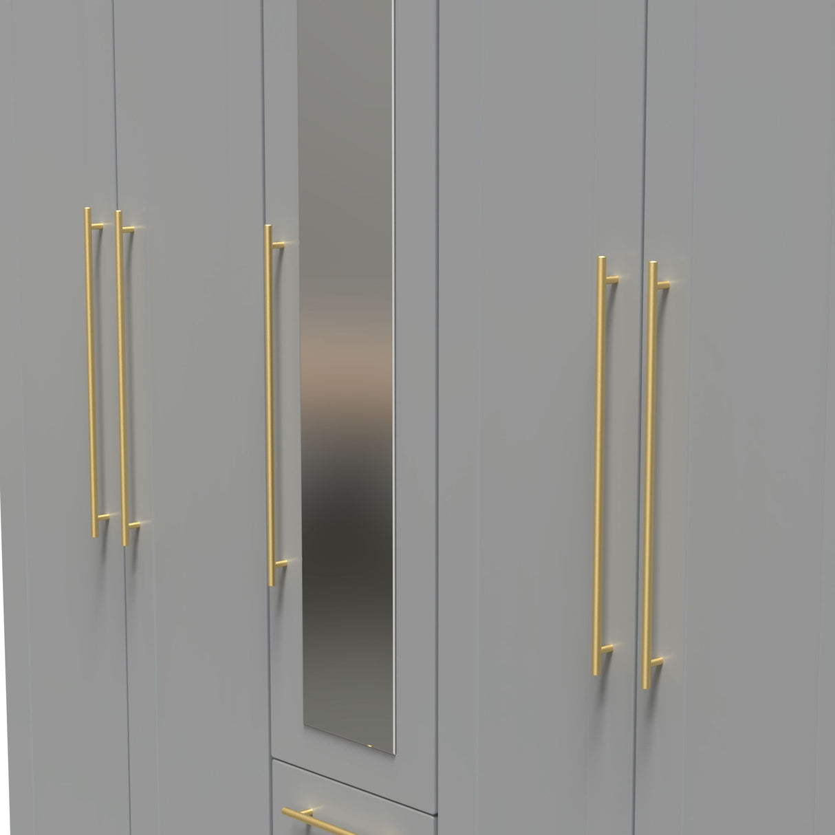 Haworth Tall 5 Door 2 Drawer Mirrored Wardrobe