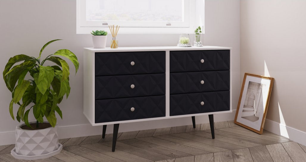 Pixel 6 Drawer Chest with Black Legs