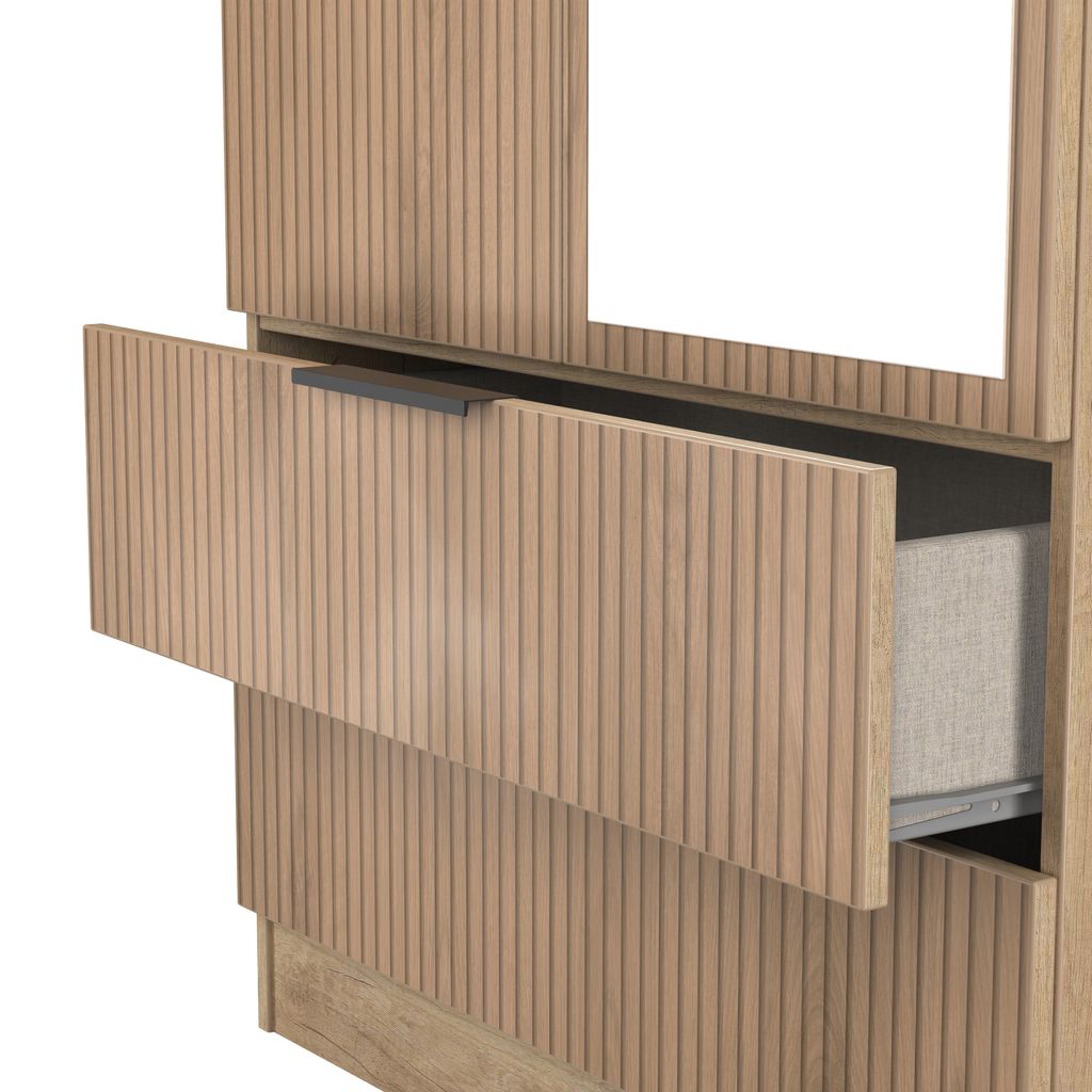 Java Tall Mirrored 2 Drawer 2 Door Double Wardrobe